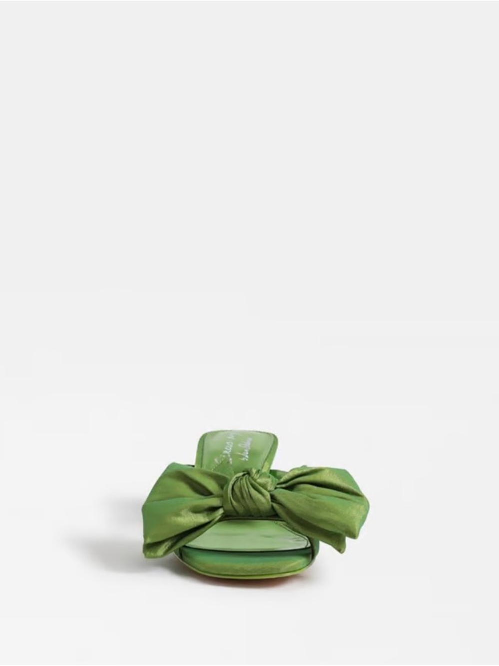 Circus by Sam Edelman Green Satin Knot Bow Heeled Sandals - Picture 3 of 7